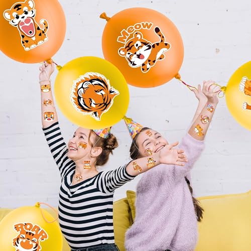 Tiger Party Favors Set - 72 Piece Kit with Balloons & Tattoos