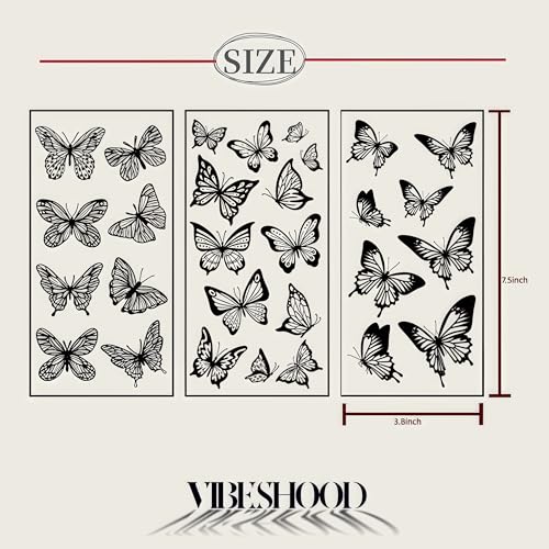 Butterfly Temporary Tattoos for Adults - Waterproof 5-7 Days
