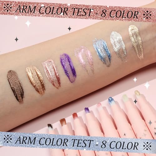4-Color Shimmer Liquid Eyeshadow Stick with Brush