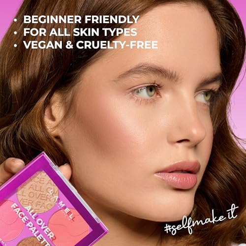 Lamel All-Over Face Contour Palette - 4-in-1 Blush, Highlighter & Contour
