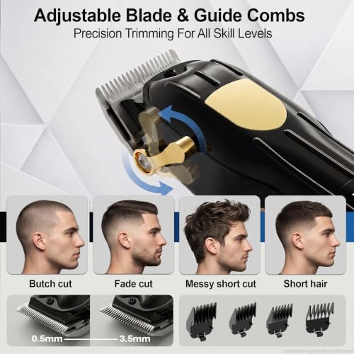 Professional Cordless Hair Clippers for Men with LED Display