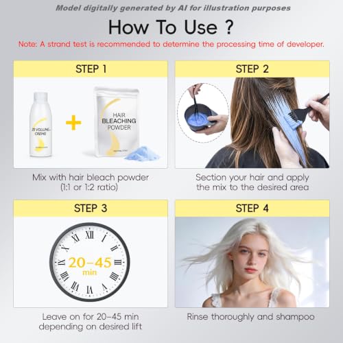 20 Volume Cream Hair Developer, 100ml - Professional Salon & Home Use