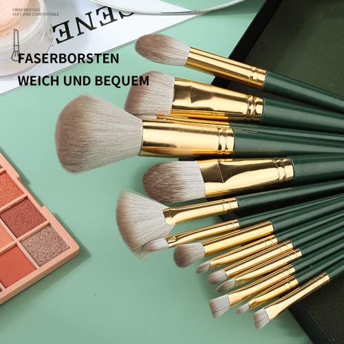 Make Up Brushes- Comfortable To Hold And Easy To Use. Eyeshadow, Blush, Powder, Foundation, Blending, Full Face Make up Brushes Set With Leather Holder
