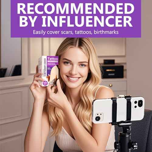 Tattoo Cover Up Makeup Waterproof, Sweatproof Tattoo Cover Up Concealer, Long-Lasting for Tattoos, Vitiligo, Spots, Scars, Invisible Skin Concealer, 2 Colors