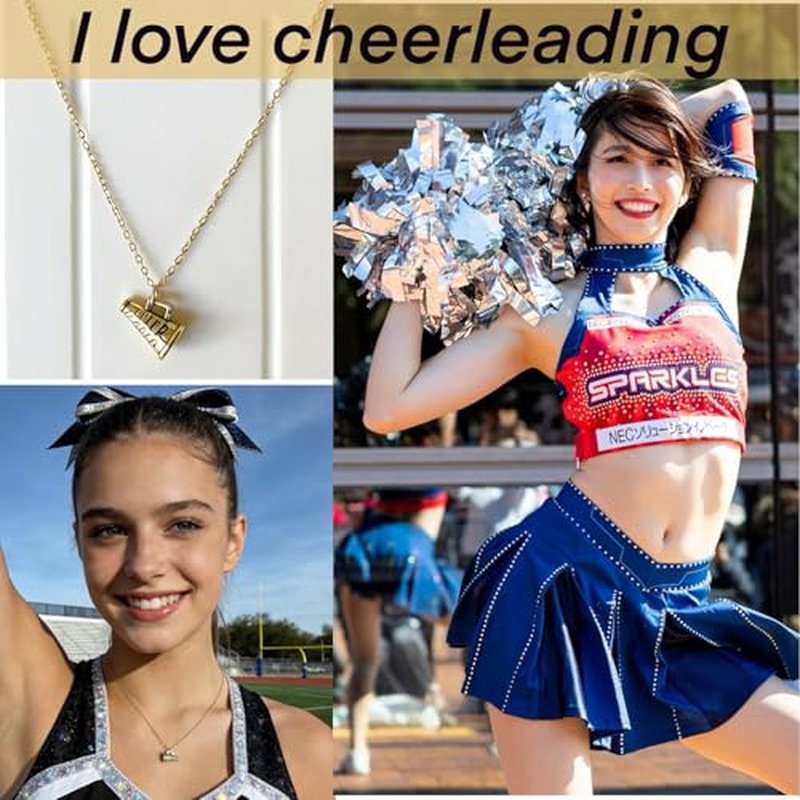 20 Gold Cheerleading Necklaces with Motivational Cards