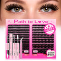 448pcs Cluster Lashes Kit 100D Volume with Bond & Tweezers