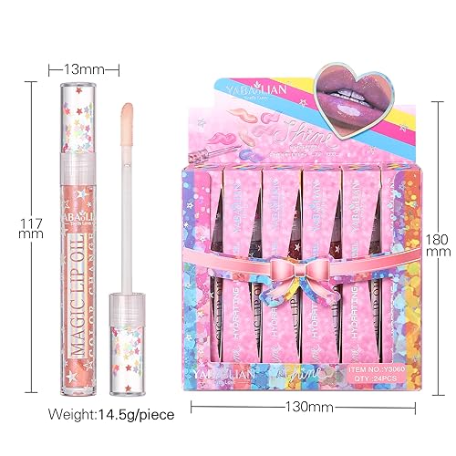 Shimmery Glitter Lip Gloss Set - 6 Colors Plumping Liquid Lipstick