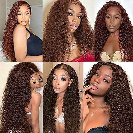 Color #4 Bundle Dark Brown Kinky Curly Human Hair Bundles Peruvian Chocolate Brown Bundle Color #4 Curly Bundles Human Hair 14 16 18 Inch