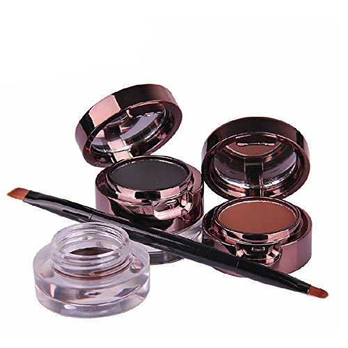 UCANBE 4-in-1 Gel Eyeliner & Eyebrow Powder Kit Brown Black
