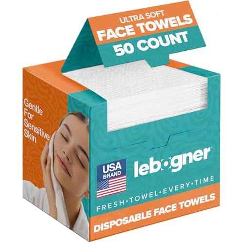 Face Towels - Ultra Soft and Thick Disposable Face Towelettes for Women - Biodegradable Facial Towels for Sensitive Skin - Face Cleansing, Makeup Removal, 10x12 Extra Large - 50 Pack