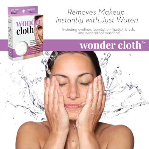 Wonder Cloth (Pack of 3) - All Natural Make-Up Remover Cloth, Removes Makeup Instantly with Just Water, Cleanses and Exfoliates, Machine Washable