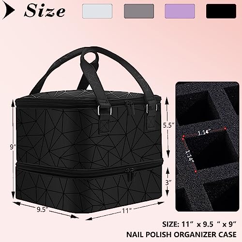 Nail Polish Organizer Case - Holds 42+ Bottles & Nail Lamp
