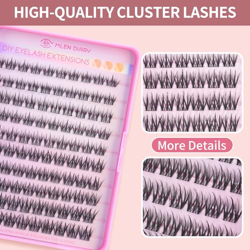 MLEN DIARY Cluster Lashes 100pk - DIY Eyelash Extensions 10-16mm