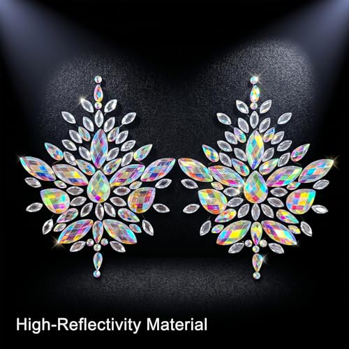 Rhinestone Body Gems Stickers, 2 Pack Festival Jewels