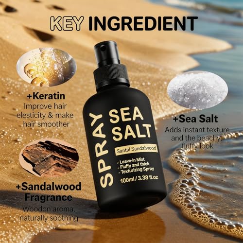 Sea Salt Spray for Hair - Beachy Waves & Texture, 3.38 fl oz