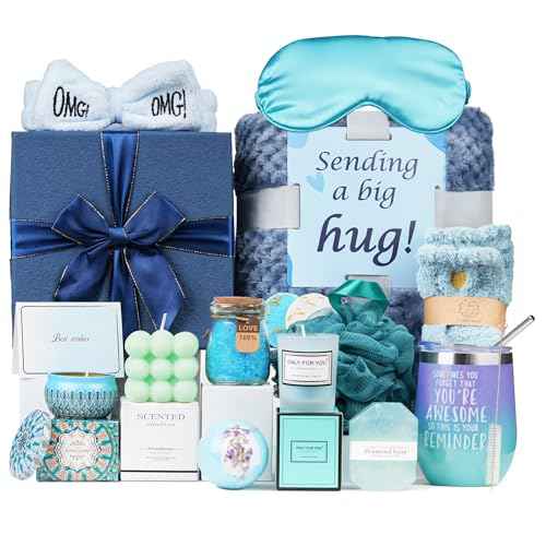 Thanksgiving Gift, Get Well Soon Gift for Women ? 18 Pcs Spa Care Package, Tumbler, Candles, Fuzzy Socks ? Relaxation Gift Basket for Mom, Wife, Friend ? After Surgery, Birthday, Self Care
