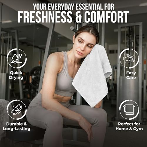 100% Cotton Washcloths 24-Pack, 12x12 Soft & Absorbent
