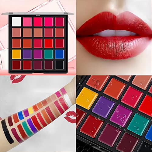 25 Color Lipstick Palette - Matte, Waterproof, Long-Lasting
