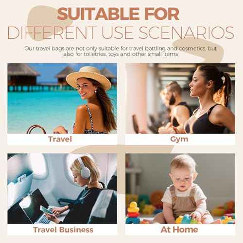 BS-MALL 3 Pack Travel Size Clear Toiletry Bag - Waterproof Makeup Organizer For Brushes & Eye Shadow -Gift Bags For Daily Use & Travel Essentials