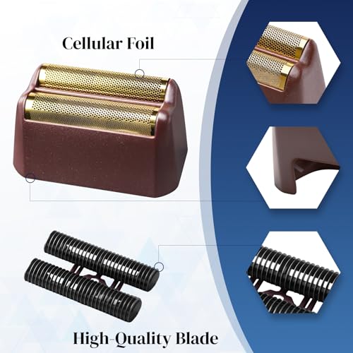 2 Pack Professional 5 Star Series Finale Shaver Replacement Foil and Cutter Bar Assembly Compatible with wahl Shaver Foil 7031-100, 7043-100 Super Close Shaving Replacement Heads£¬Red