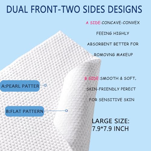 Disposable Face Towel 140 Count, Extra Thick Soft Cotton Facial Dry Wipes, Face Towelettes Disposable Multi-Purpose for Skin Care, Makeup Remover, Face Wipes and Facial Cleansing