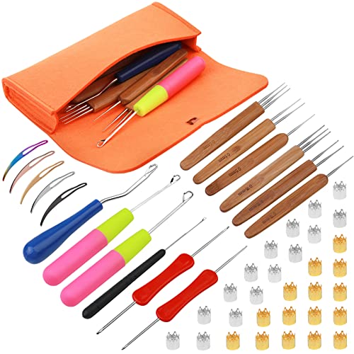 Dreadlock Crochet Hook Tool Set - 48 Pc Kit with Case