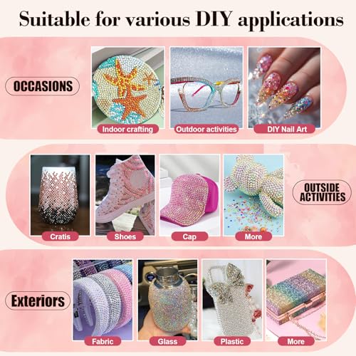 50,000 Pcs 3mm Resin Jelly Rhinestones Bedazzler Kit with B7000 Glue