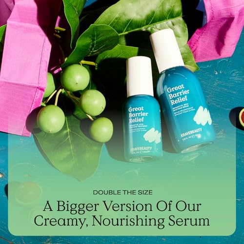 KraveBeauty Great Barrier Relief Serum for Dry or Sensitive Skin, Hydrates and Repairs the Skin Barrier, Soothing Facial Serum with Ceramides & Niacinamide, Fragrance Free, 100 mL