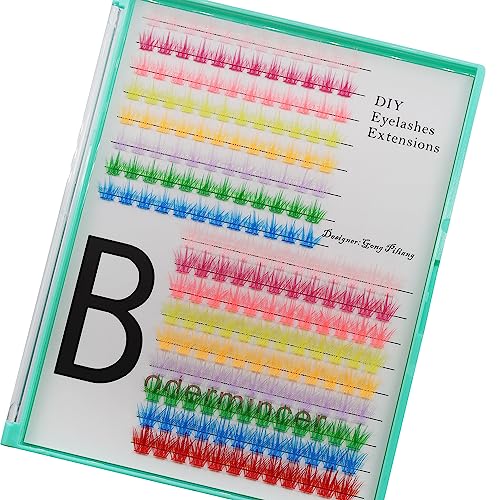 Lash Clusters Extensions Kit 204pcs 9 Colors Mixed 0.07mm D Curl