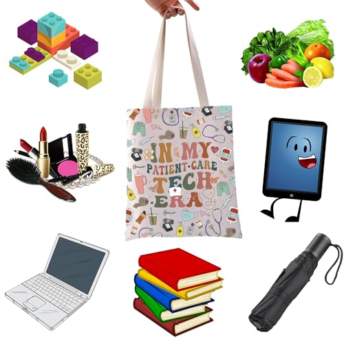 WCGXKO PCT Merchandise Patient Care Tech Gift PCT Nurse Appreciation In My Patient Care Tech Era Canvas Shopping Bag Tote Bag