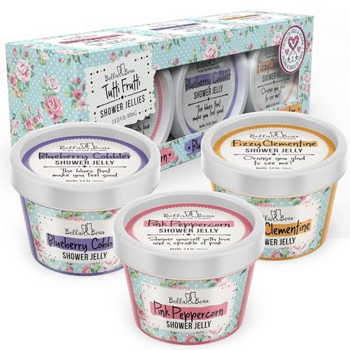 Bella & Bear Tutti Frutti Shower Jellies, Cute Gifts for Teenage Girls and Tweens, Pack of 3 x 3oz