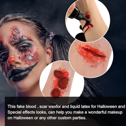 Halloween SFX Makeup Kit with Fake Blood & Liquid Latex
