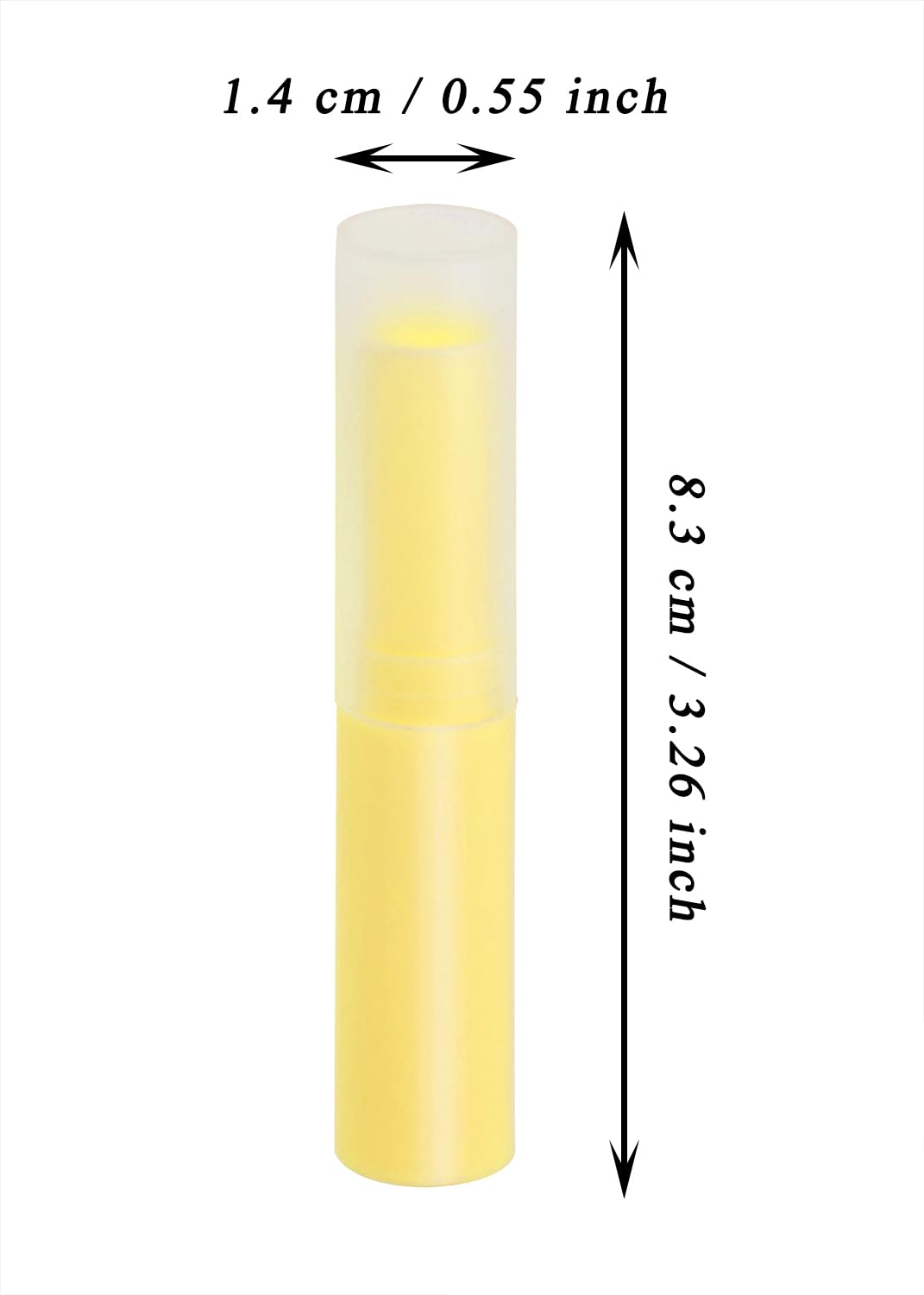 Mini Skater 0.14oz Empty Flavored Lip Balm Container Tubes Plastic Homemade Moisturizing Lip Stick with Caps Bulk Fit for Women Adult DIY Making Supplies, 25 Count (Yellow)