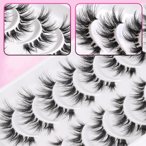 Veleasha Manga Cat Eye Lashes - 6D Spiky False Eyelashes 7-16MM