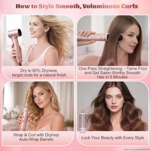5-in-1 Hot Air Styler Brush - Dry, Curl, Straighten & Volumize