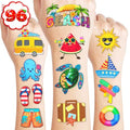 Summer Temporary Tattoos Stickers - 100 Pcs Beach Party Decorations Supplies Favors Pool Hello Summer Birthday Party Themed Cute Gifts Boys Girls Ideal Prizes Rewards School Classroom