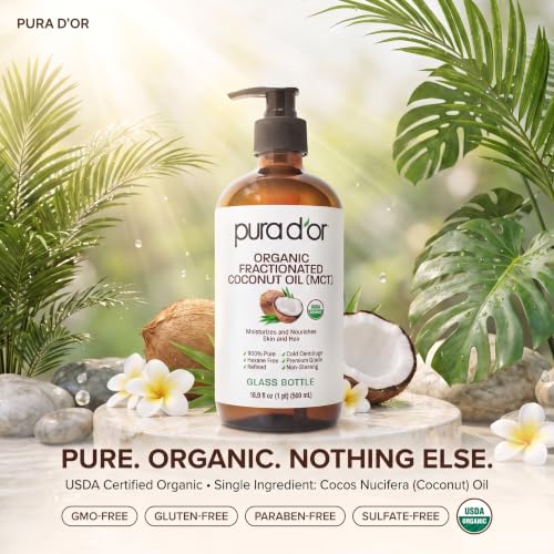 Pura D'Or Organic Fractionated Coconut Oil MCT - 16.9 oz