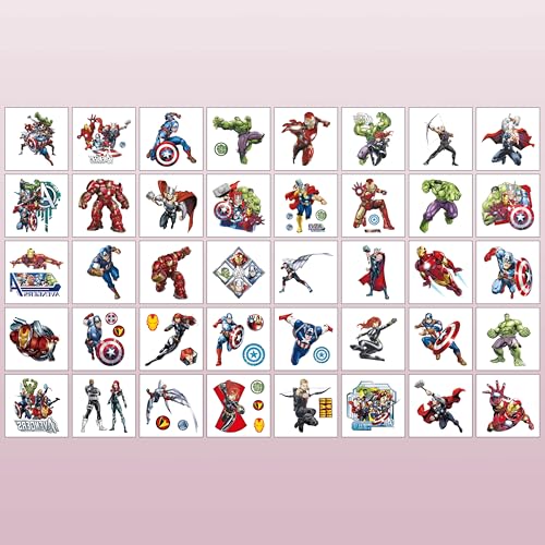 40pcs Avengers Temporary Tattoos for Kids Party Favors