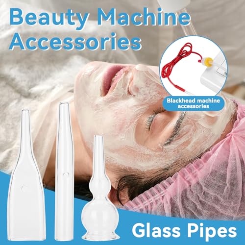 3pcs Vacuum Glass Tube Kit, Blackhead Removal Facial Suction Pore Vacuum Cleaner for Face Cleanser Blackhead Removal Machine Microdermabrasion Machine Accessories