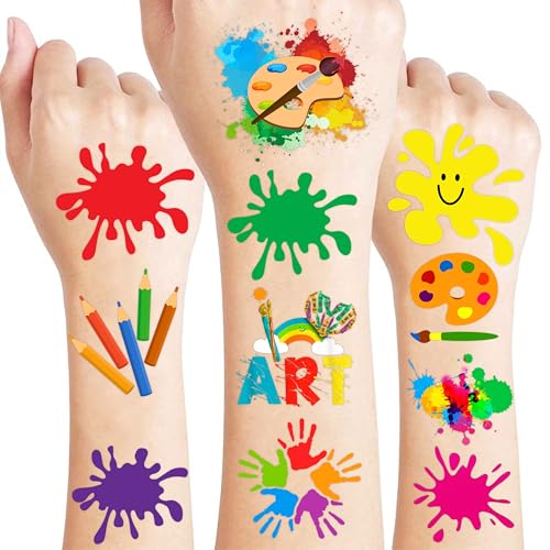 96 Piece Pre-Cut Temporary Tattoos for Kids - Art Party Favors
