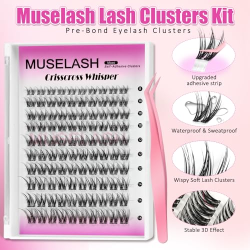 Self-Adhesive Lash Clusters Kit - 8-16mm Pre-Glued Wispy
