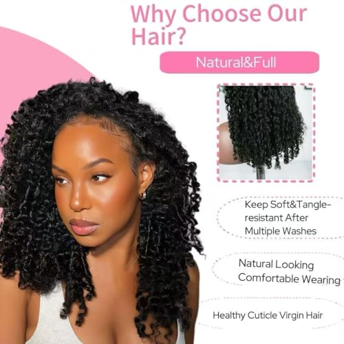 Burmese Curly Half Wig Human Hair 200% Density 16 Inch