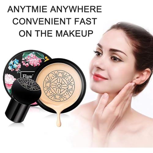 Mushroom Head Air Cushion BB Cream,Concealer Lasting Nude Makeup Moisturizing Pigment CC Liquid Foundation, Even Skin Tone Makeup Base Primer£¨Natural£©