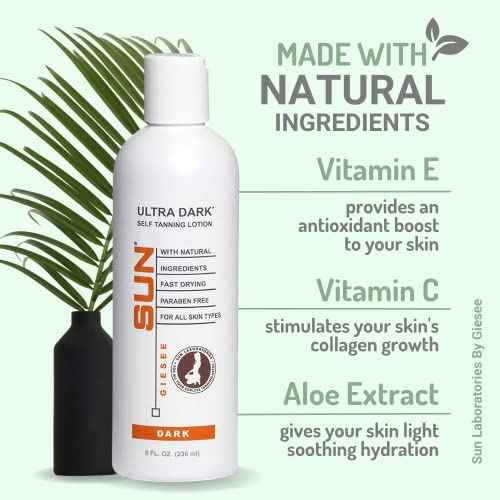 Self-Tanning Lotion (Dark), Tan Maintainer, and Exfoliant for Golden Soft Skin - 3 8 oz. Bottles