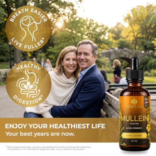 Mullein Leaf Extract Drops - Lung Support Tincture 4 Fl Oz