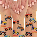 Monster Truck Temporary Tattoos - 25 Metallic Tattoos for Kids