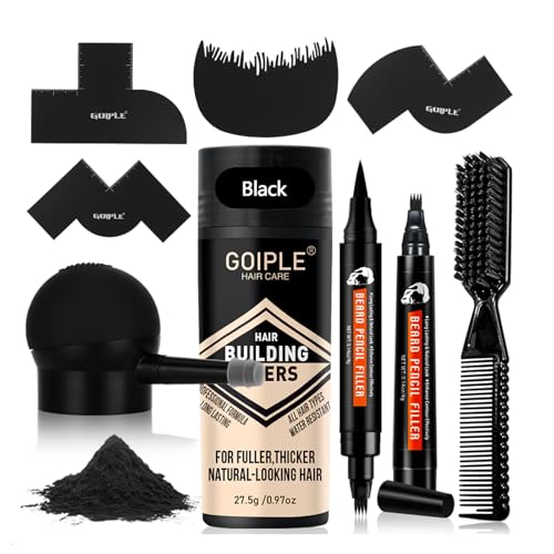 Beard Pencil Filler & Brush Waterproof Black Hair Fiber