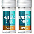KISS COLORS & CARE 24 Hour Maximum Hold Edge Fixer Hair Wax Styling Stick, Non-Oily, Flake-Free, Biotin B7, Castor Oil, & Shea Butter Infused, Net Wt, 76g (2.7 oz.) - Mango Scent (Pack of 2)