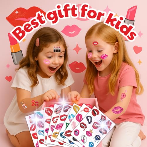 Lip Kiss Temporary Tattoos - 84 Pieces, 8 Sheets