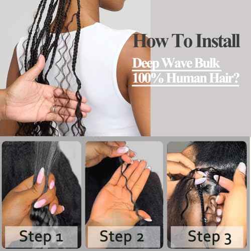 Deep Wave Bulk Human Hair For Braiding 20 Inch 100g/2Bundles No Weft Human Braiding Hair Extensions For Braids 30# Auburn Ginger Deep Wave Curly Bulk Human Hair 12A Wet And Wavy